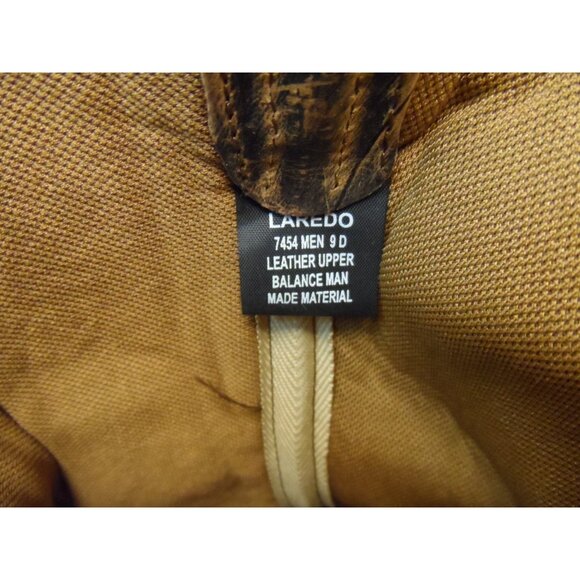 Laredo Men's 10" Bennett Square Toe Western Cowboy Boots 7454 Brown Size 9D - Picture 8 of 8